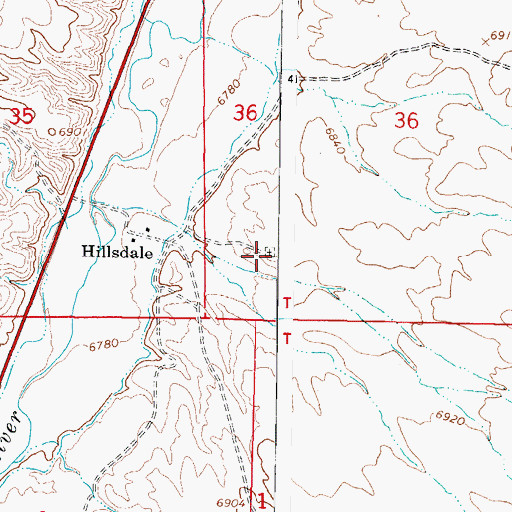 Topographic Map of Hillsdale Cemetery, UT