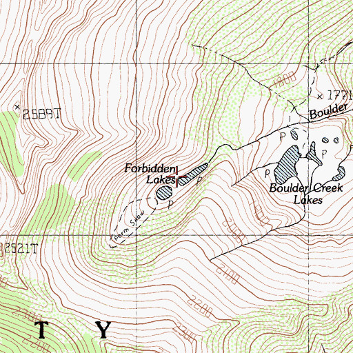 Topographic Map of Forbidden Lakes, CA