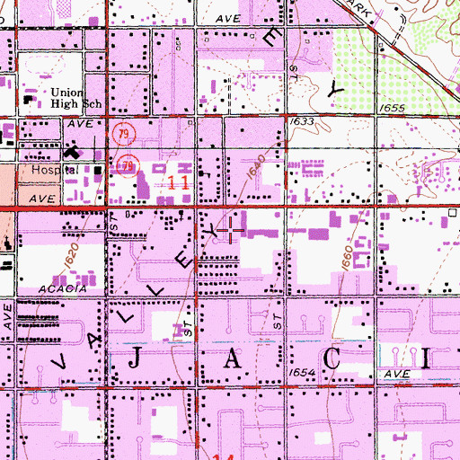 Topographic Map of Yale Post Office, CA