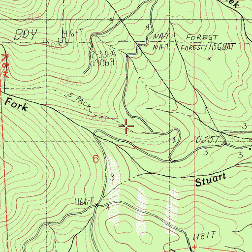 Topographic Map of Long Canyon Trailhead Parking, CA