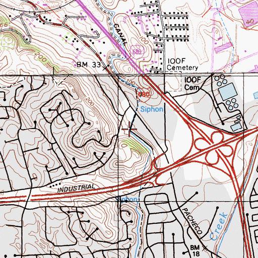 Topographic Map of Pacheco Post Office, CA