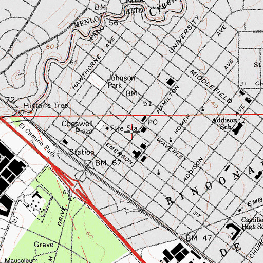 Topographic Map of Hamilton Post Office, CA