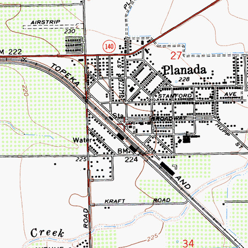 Topographic Map of Planada Post Office, CA