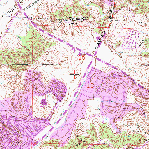 Topographic Map of Diamond Bar Post Office, CA