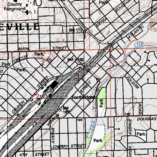 Topographic Map of Vernon Downtown Post Office, CA