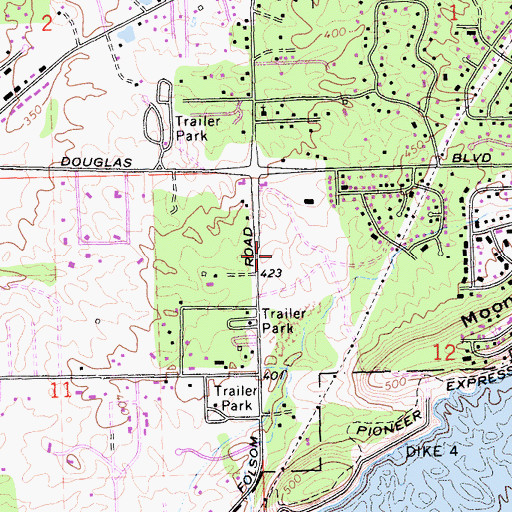Topographic Map of Granite Bay Post Office, CA