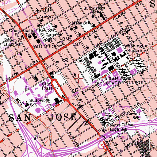 Topographic Map of Colonnade Post Office, CA