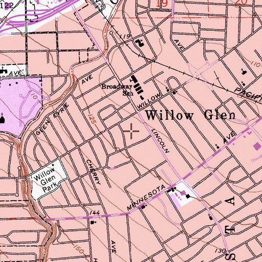 Topographic Map of Garden Post Office, CA