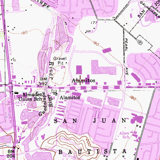 Topographic Map of Oakridge Mall Post Office, CA