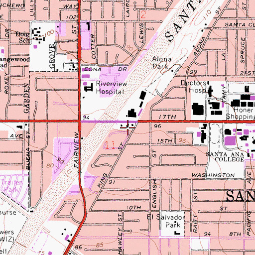Topographic Map of King Post Office, CA