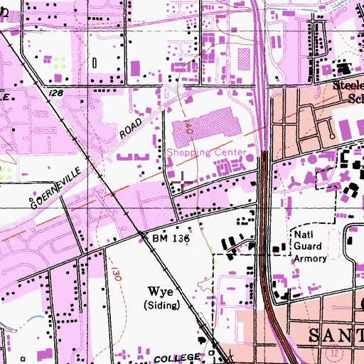 Topographic Map of Coddingtown Post Office, CA