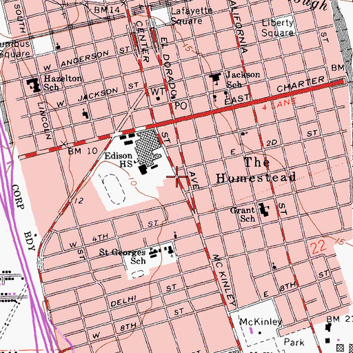 Topographic Map of Homestead Post Office, CA
