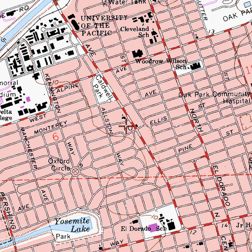 Topographic Map of Tuxedo Park Post Office, CA