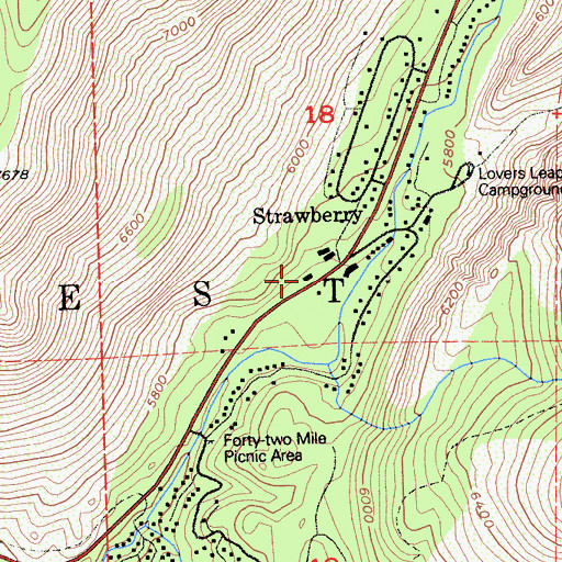 Topographic Map of Twin Bridges Post Office, CA