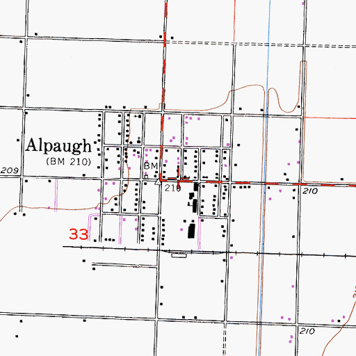 Topographic Map of Alpaugh Post Office, CA