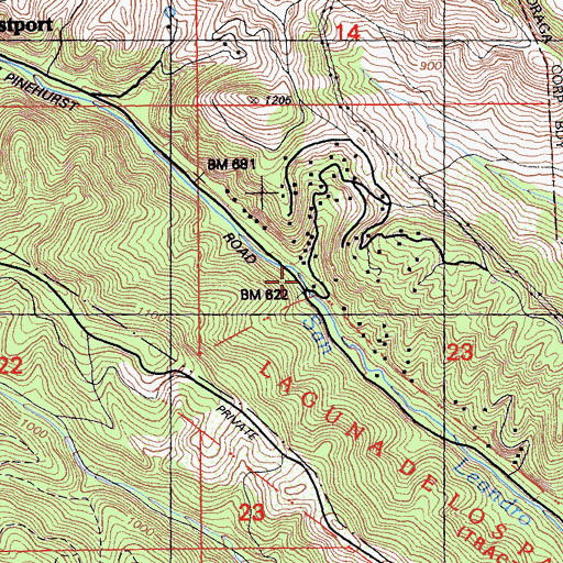 Topographic Map of Canyon Post Office, CA