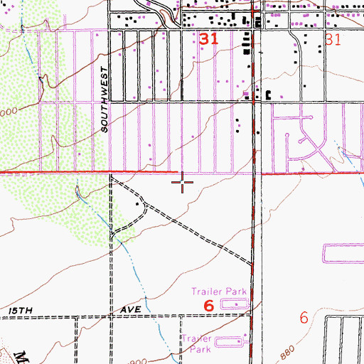 Topographic Map of Desert Hot Springs Post Office, CA
