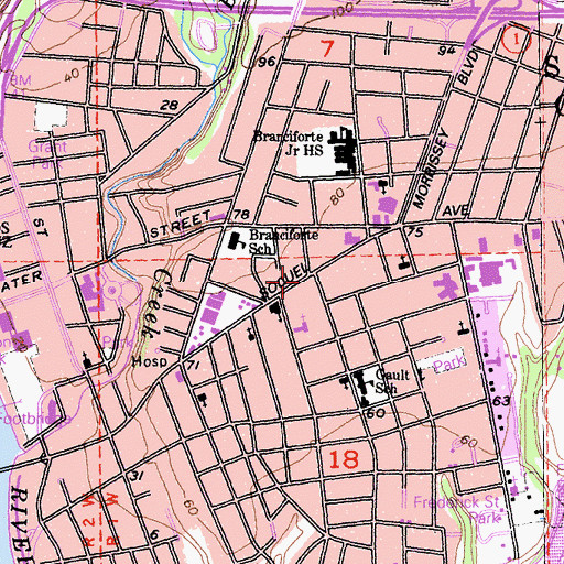 Topographic Map of East Santa Cruz Post Office, CA