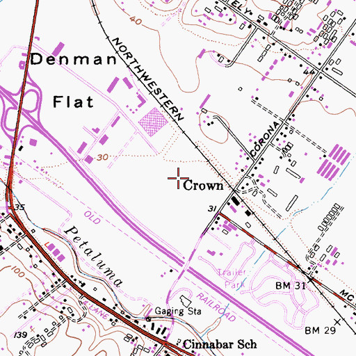 Topographic Map of North Bay P and DC Finance Post Office, CA