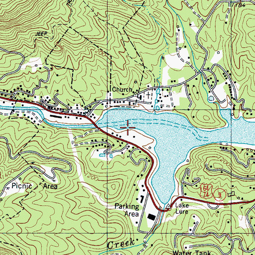 Topographic Map of Lake Lure Police Department, NC
