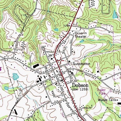 Topographic Map of Surry County Sheriff's Office, NC