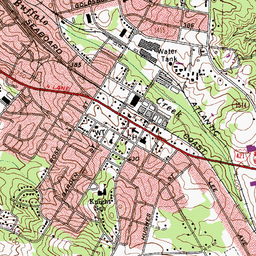 Topographic Map of Lee County Sheriff's Office, NC