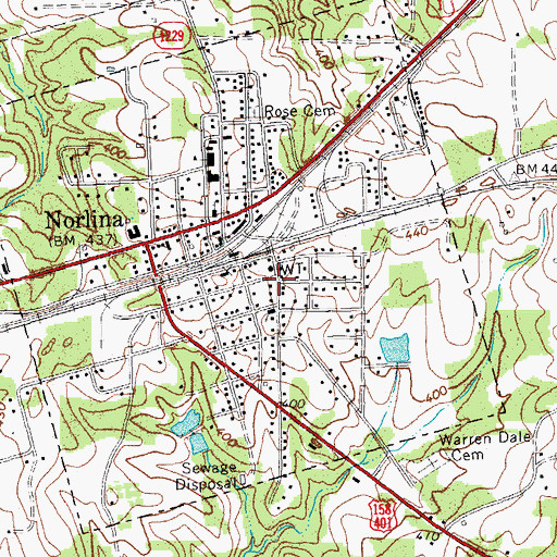 Topographic Map of Norlina Police Department, NC