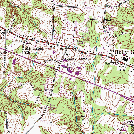 Topographic Map of Davidson County Sheriff's Office, NC