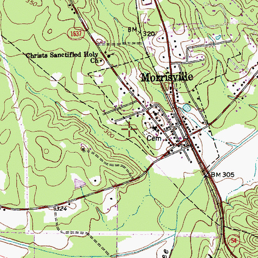 Topographic Map of Morrisville Police Department, NC