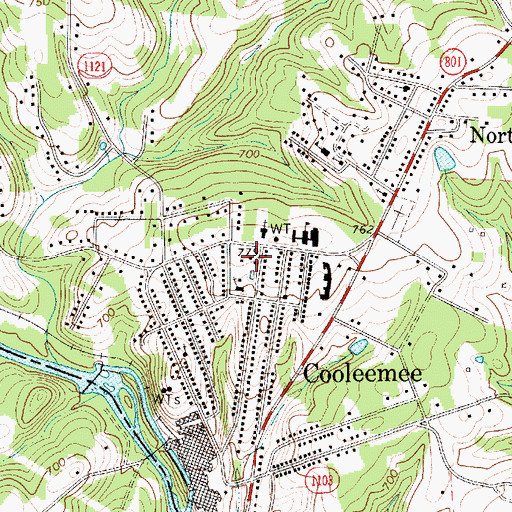 Topographic Map of Cooleeme Police Department, NC