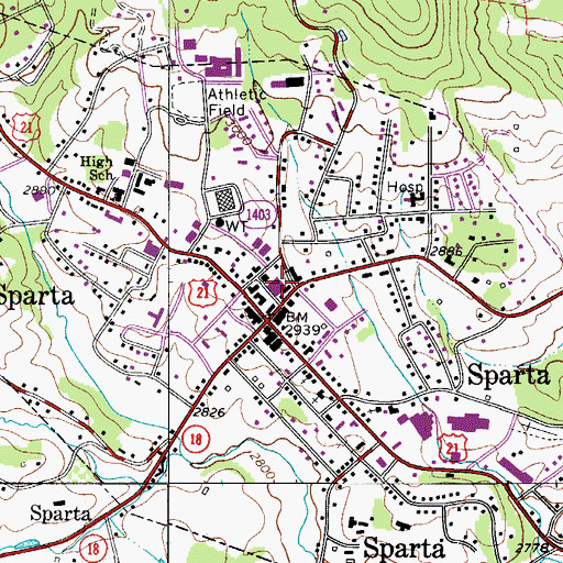 Topographic Map of Alleghany County Sheriff's Office, NC