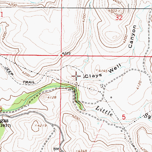 Topographic Map of Clays Well Canyon, AZ