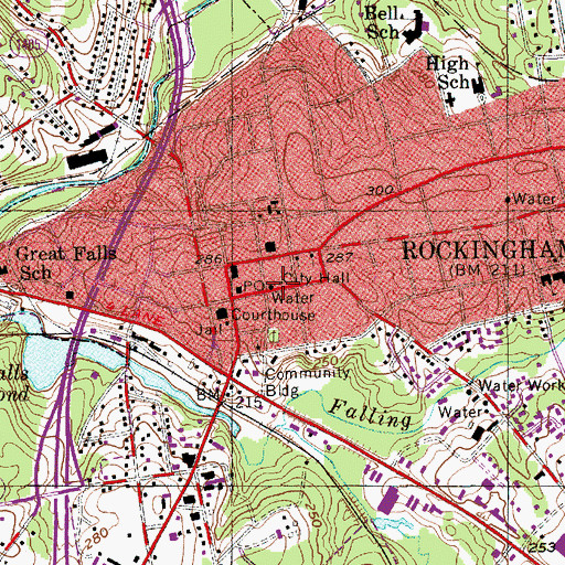 Topographic Map of Rockingham Police Department, NC