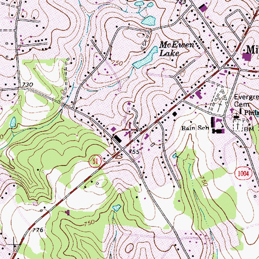 Topographic Map of Mint Hill Police Department, NC