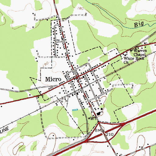 Topographic Map of Micro Police Department, NC