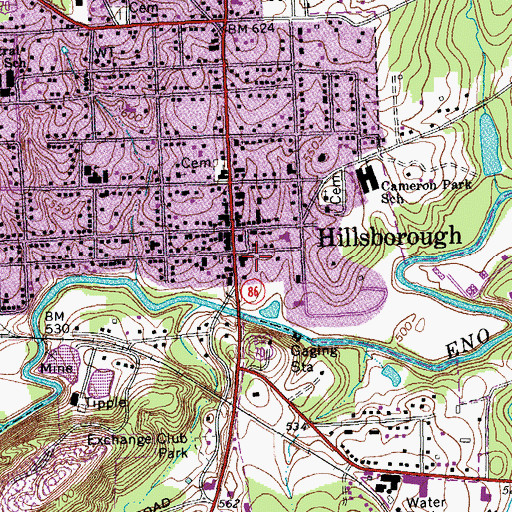 Topographic Map of Orange County Sheriff's Office, NC