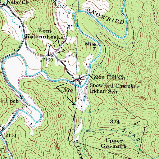 Topographic Map of Cherokee Police Department, NC