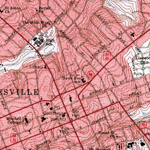 Topographic Map of Iredell County Sheriff's Office, NC