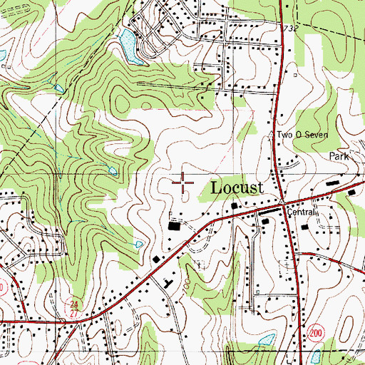 Topographic Map of Locust Police Department, NC