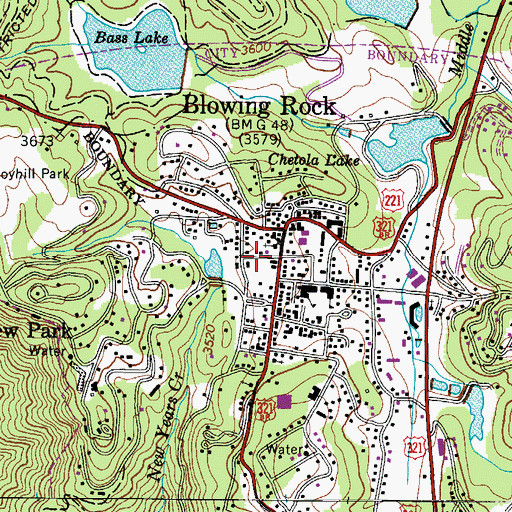 Topographic Map of Blowing Rock Police Department, NC