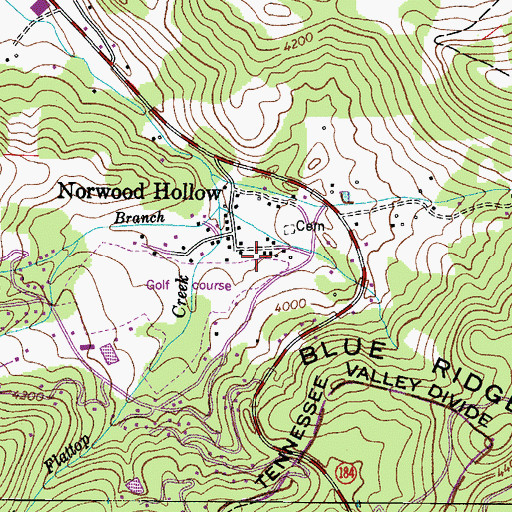 Topographic Map of Sugar Mountain Police Department, NC
