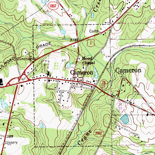 Topographic Map of Cameron Police Department, NC