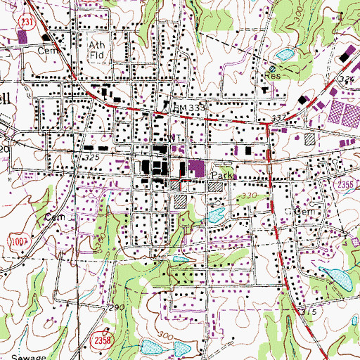 Topographic Map of Wendell Police Department, NC