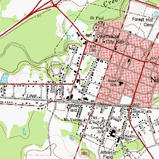 Topographic Map of Nashville Police Department, NC