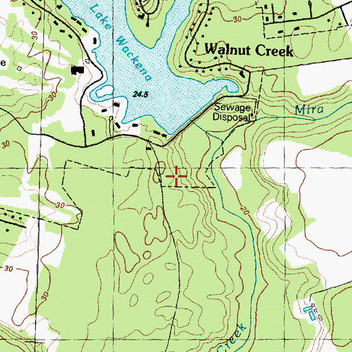 Topographic Map of Walnut Creek Police Department, NC