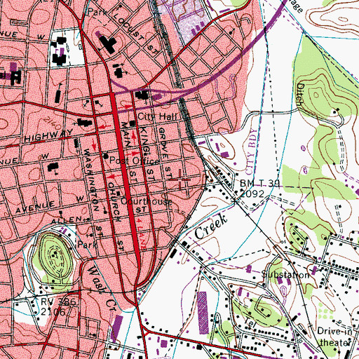 Topographic Map of Henderson County Sheriffs Office, NC