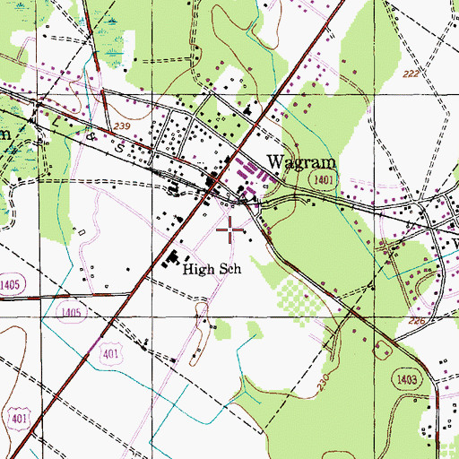 Topographic Map of Wagram Police Department, NC