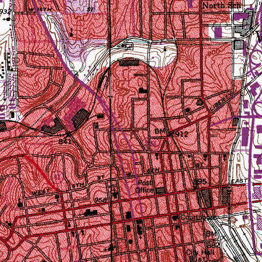 Topographic Map of Winston - Salem Police Department, NC