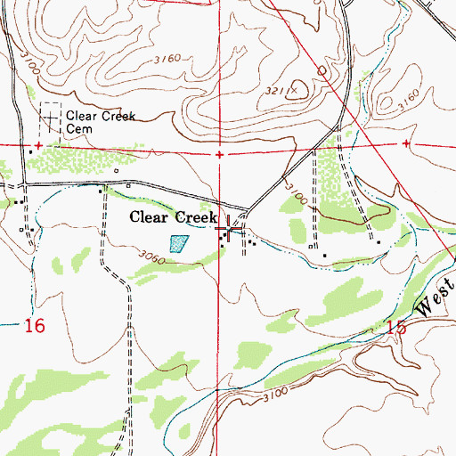 Topographic Map of Clear Creek, AZ