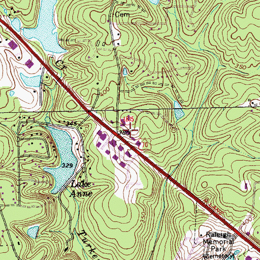 Topographic Map of Raleigh Police Department Northwest District, NC